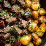Slow Cooker Garlic Butter Beef Bites & Potatoes