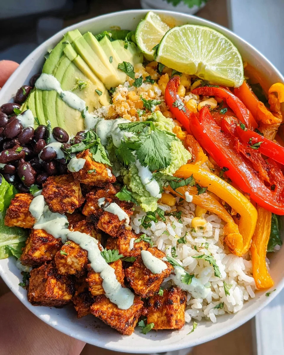 Spicy Baked Tofu Burrito Bowl 34 Spicy