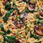 Spinach Mushroom Orzo