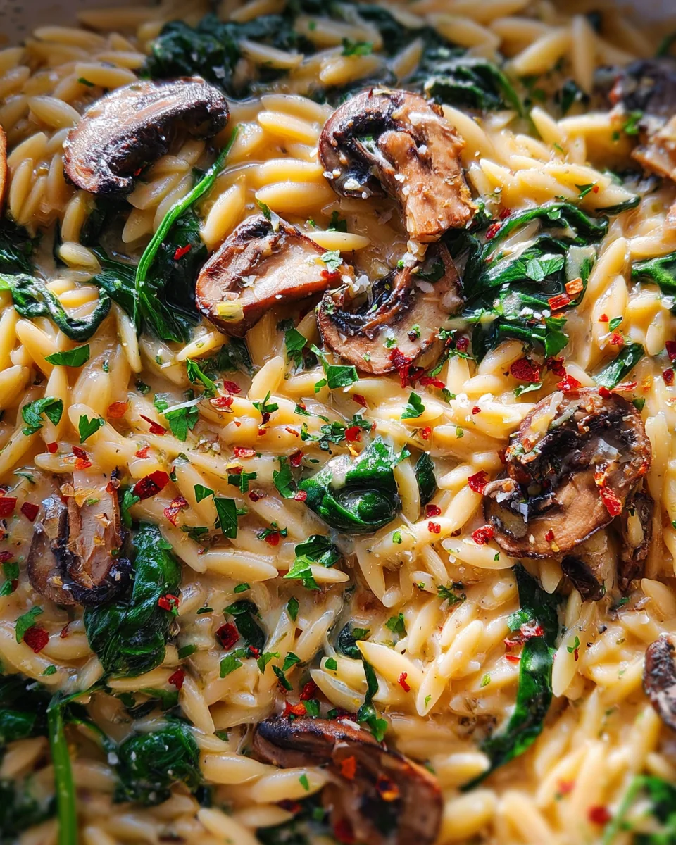 Spinach Mushroom Orzo 22 Spinach