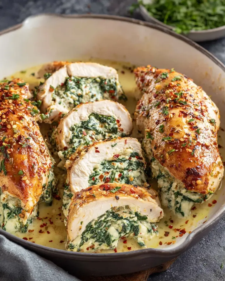 Spinach Stuffed Chicken Fillets