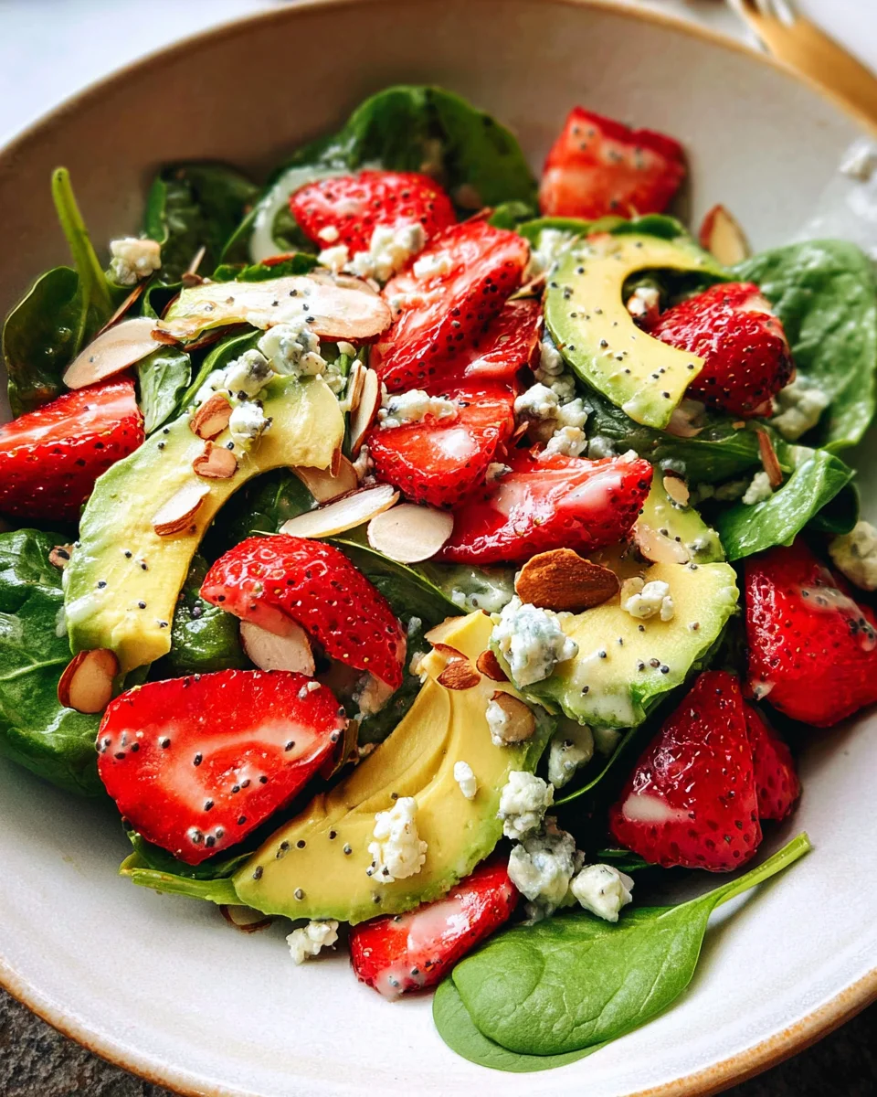 Strawberry Avocado Spinach Salad with Poppyseed Dressing 21 Strawberry Avocado Spinach Salad with Poppyseed Dressing