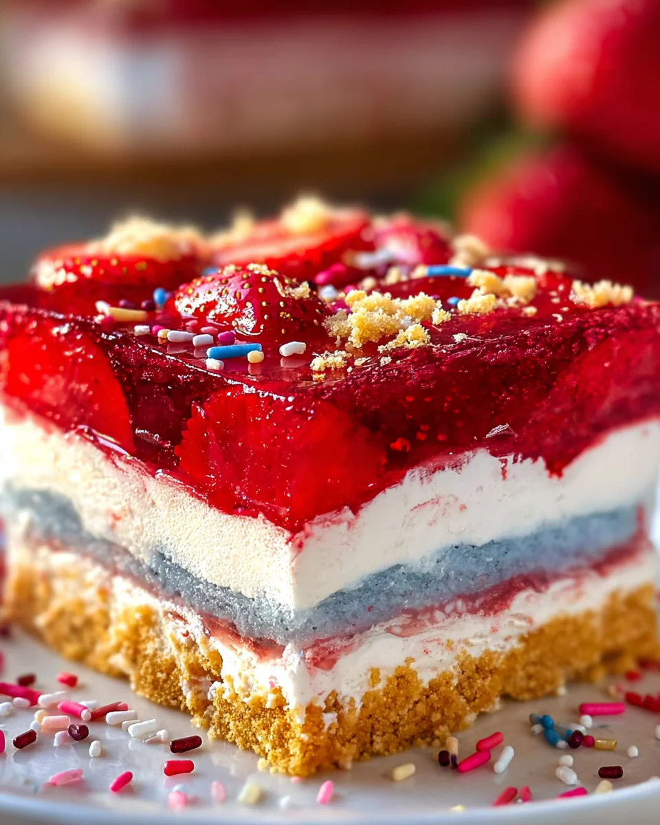 Summer Berry Jello Lasagna