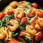 Tomato Spinach Shrimp Pasta