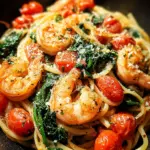 Tomato Spinach Shrimp Pasta