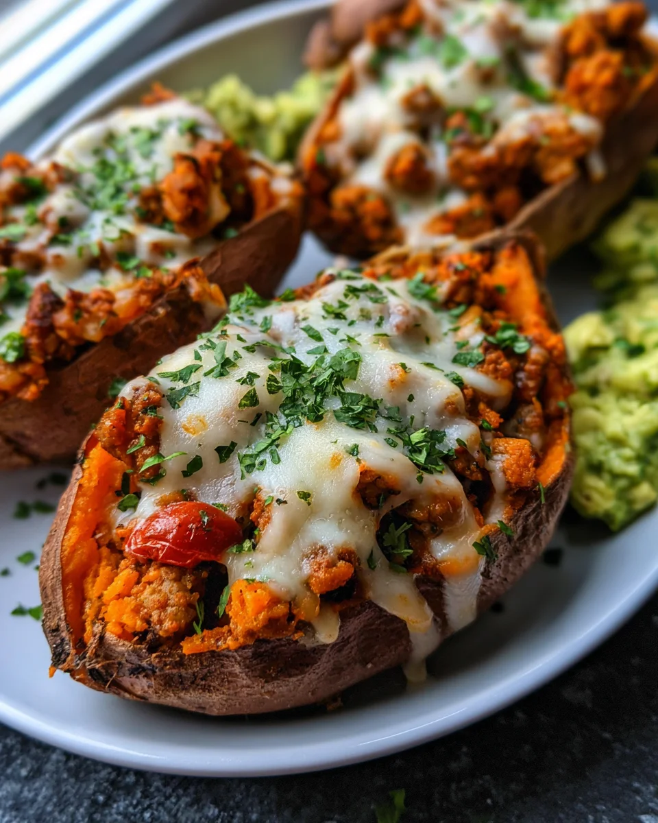 Turkey Taco Stuffed Sweet Potatoes 17 Turkey