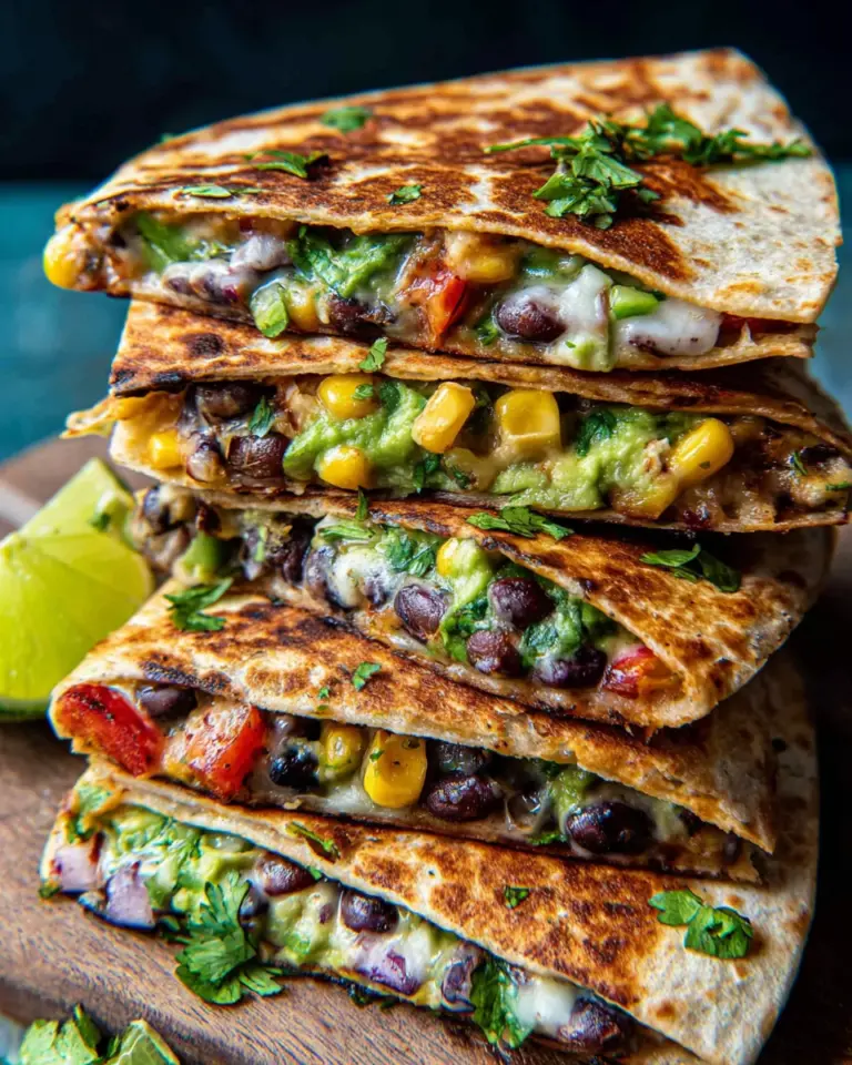 Vegan Quesadillas with Black Beans and Avocado