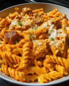 Creamy Buffalo Chicken & Sausage Pasta