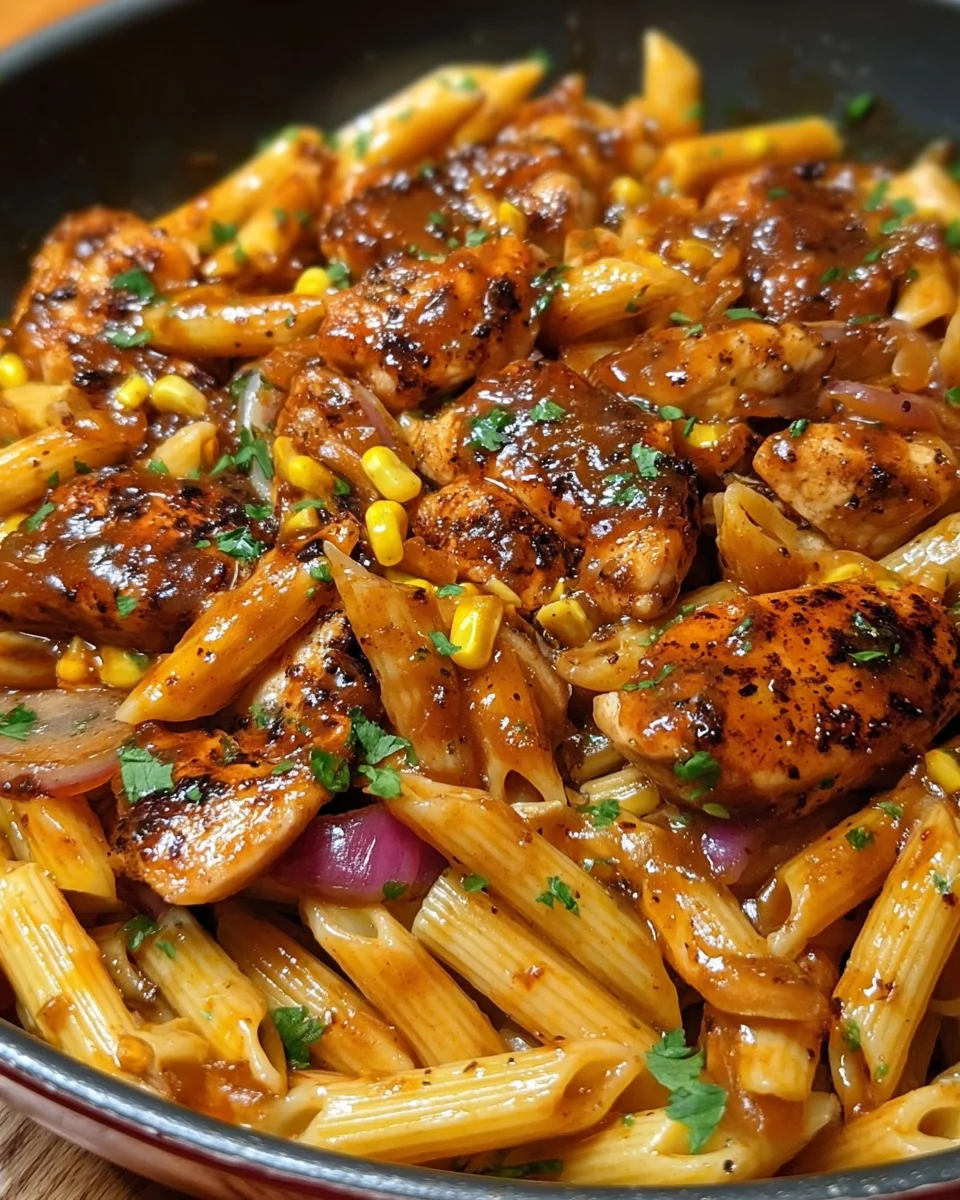 One-Pan Tangy Honey BBQ Chicken Penne