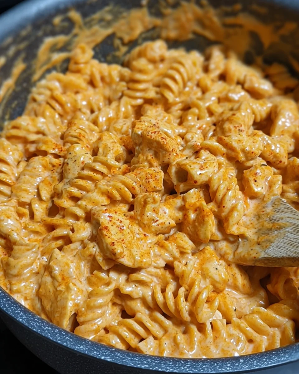 One-Pot Creamy Spicy Buffalo Chicken Pasta