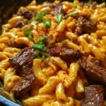 One-Pot Sweet and Spicy Buffalo Steak Pasta