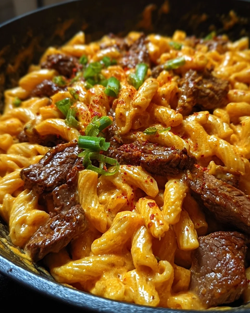 One-Pot Sweet and Spicy Buffalo Steak Pasta