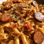 Spicy Cajun Garlic Butter Sausage Pasta