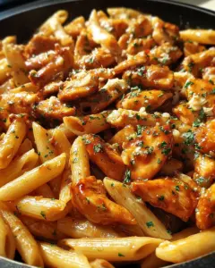 Sticky Garlic Butter BBQ Chicken Penne
