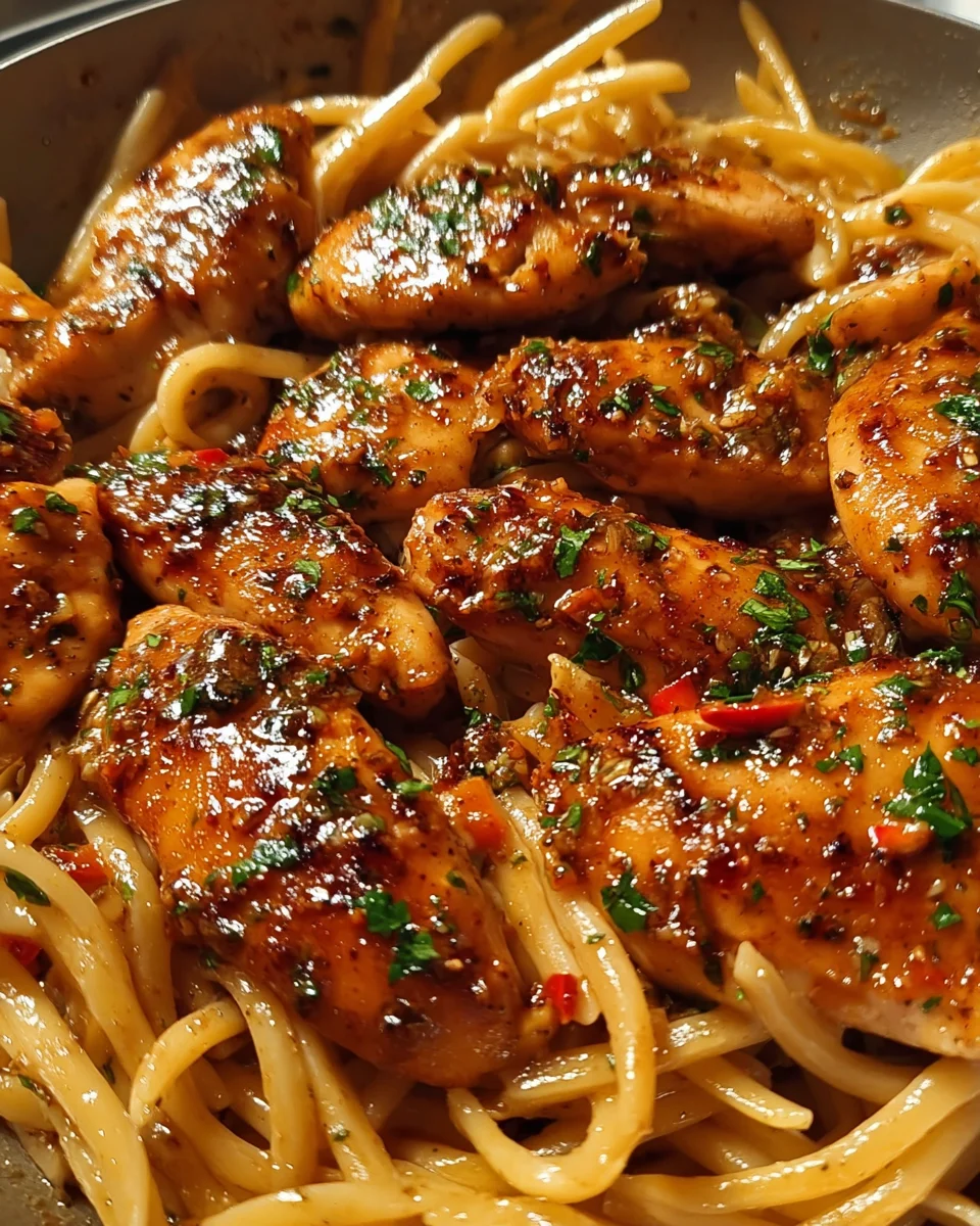 Sticky Smoky Garlic Butter Chicken Pasta