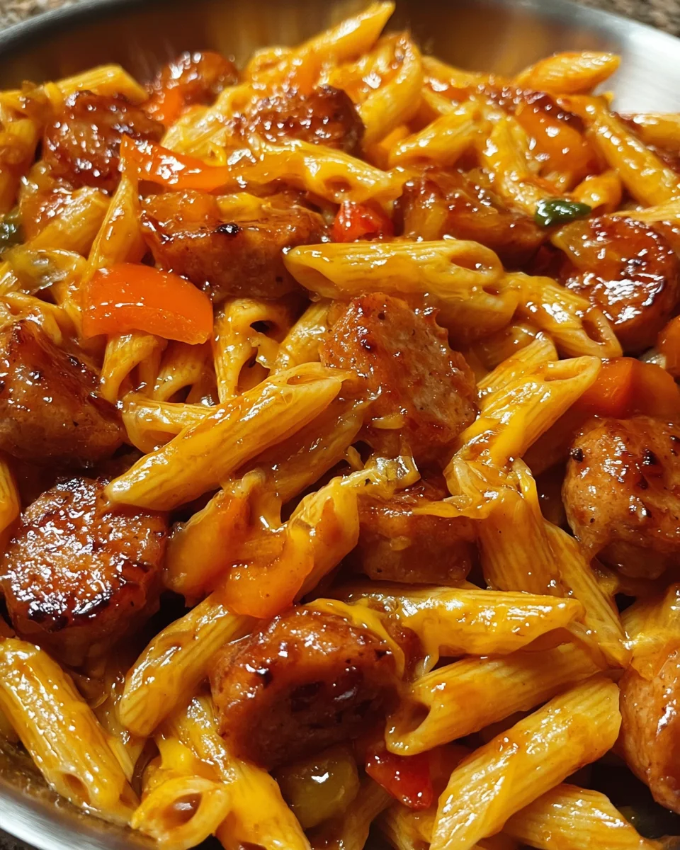Sticky Sweet Heat BBQ Sausage Penne