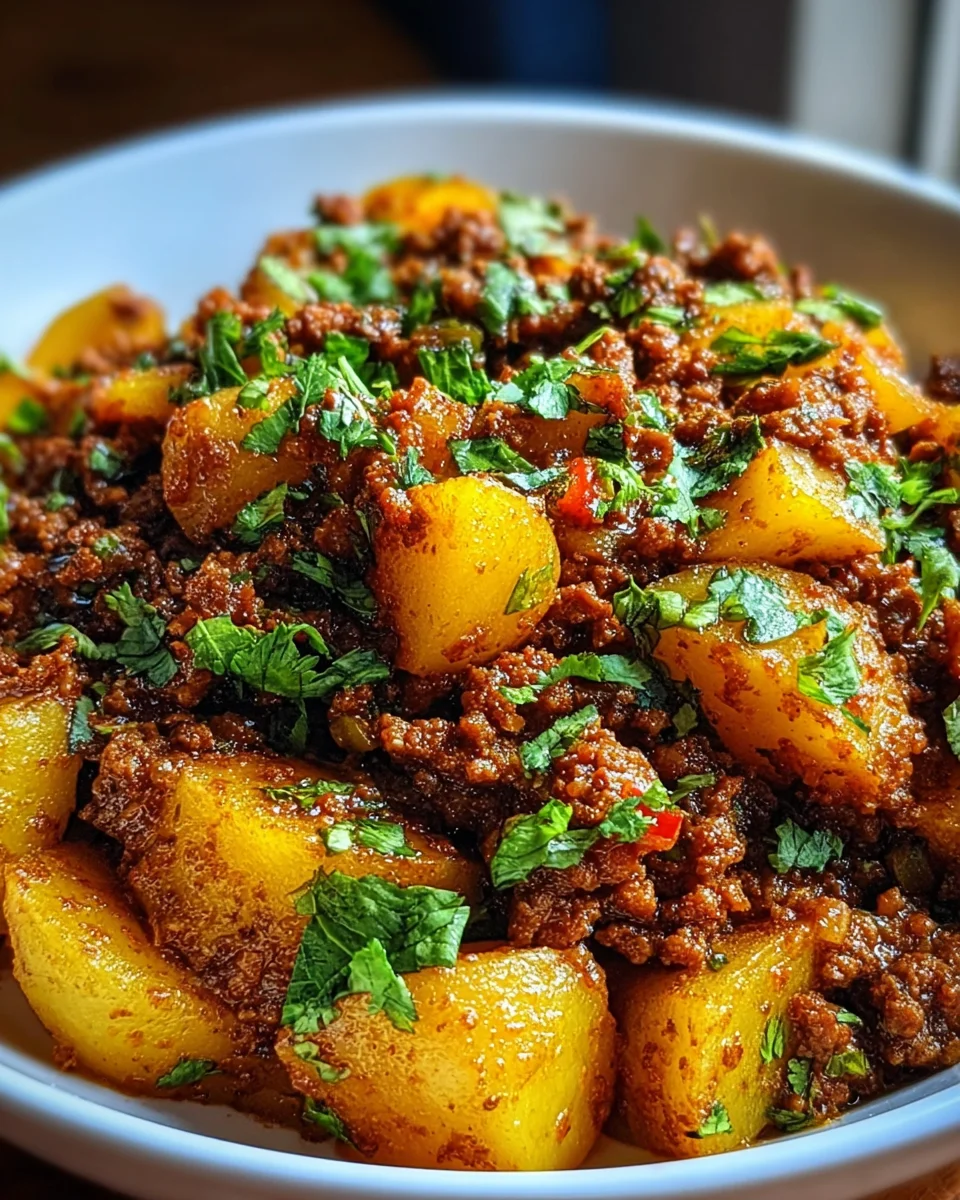 Aloo Keema Ground Meat with Potatoes