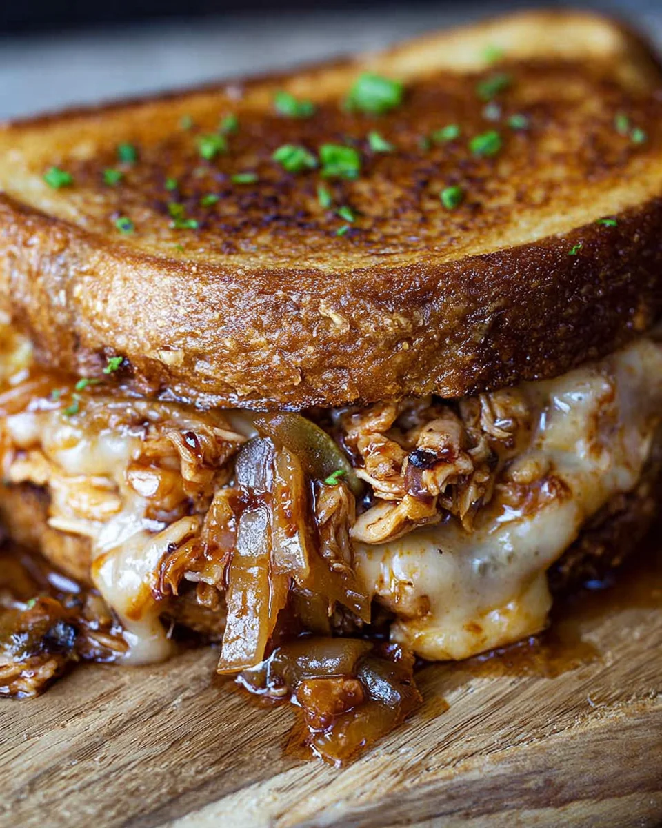 BBQ Chicken Grilled Cheese Sandwich