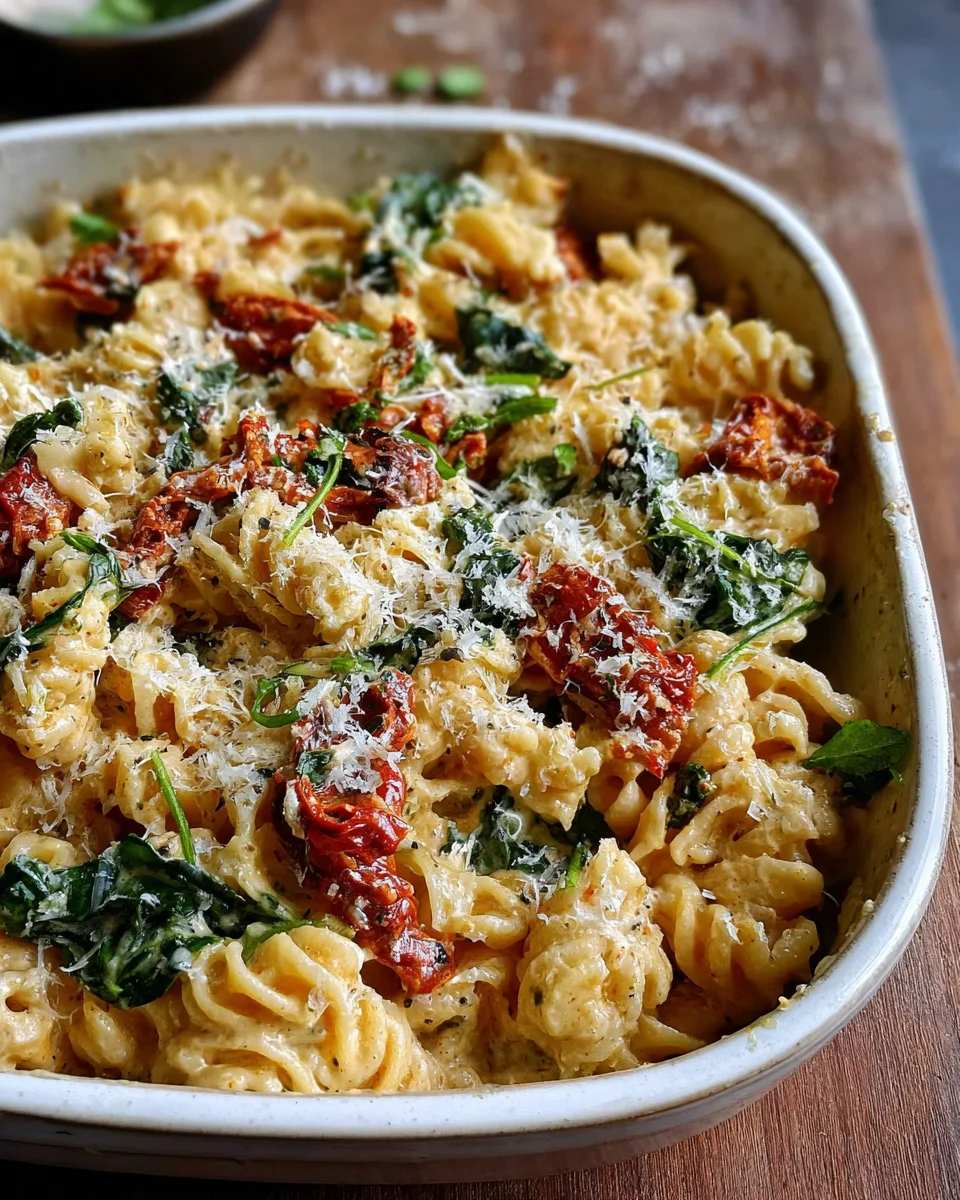 Baked Boursin Cheese Pasta with Sundried Tomatoes and Spinach 16 Baked Boursin Cheese Pasta with Sundried Tomatoes and Spinach