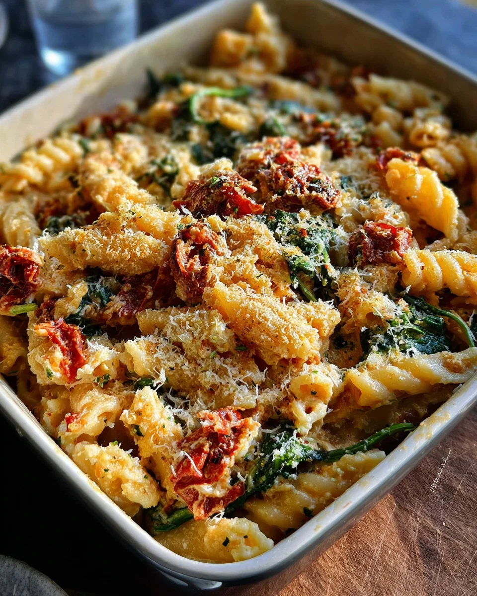 Baked Boursin Cheese Pasta with Sundried Tomatoes and Spinach 17 Baked