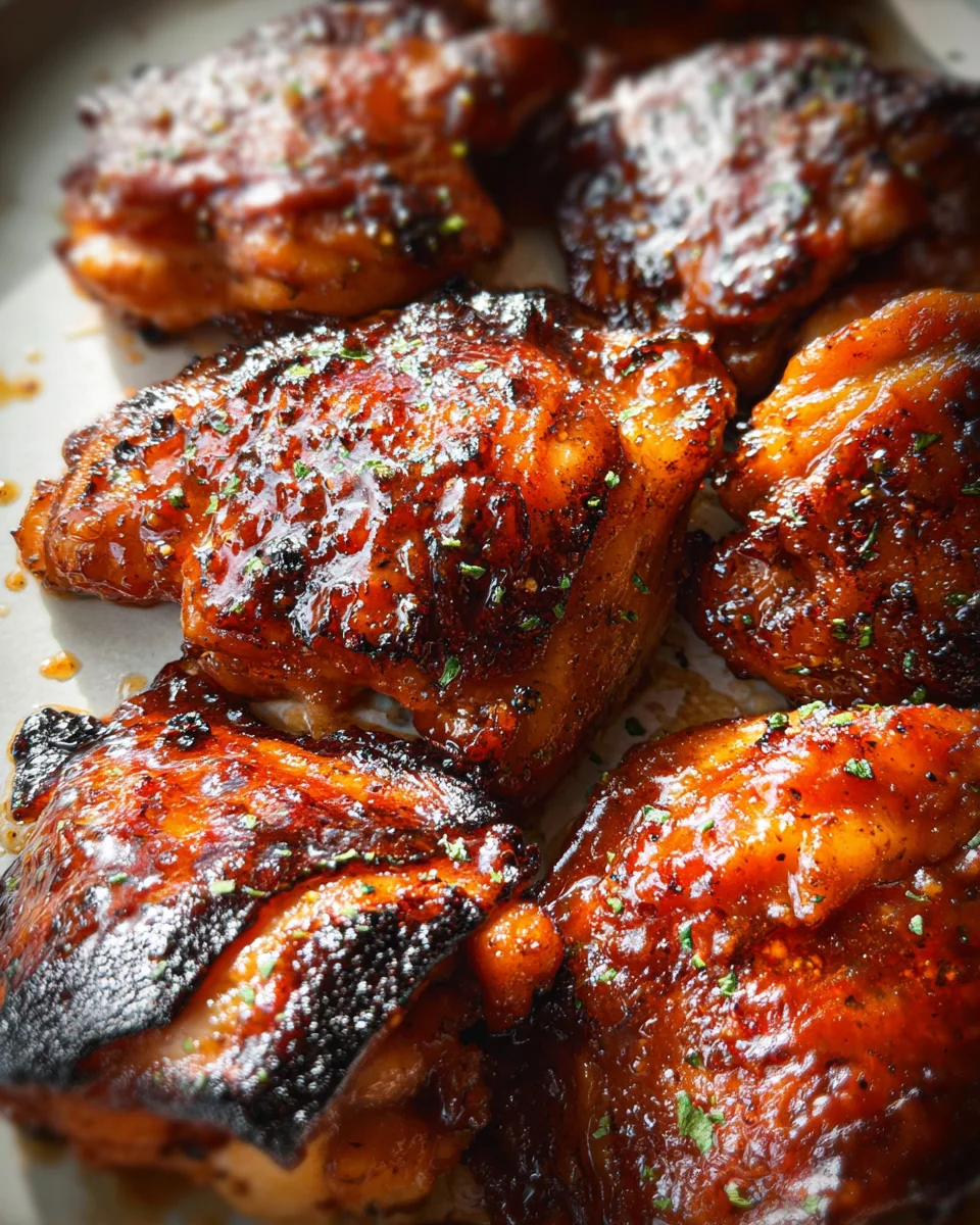 Caramelized BBQ Chicken Thighs in the Oven