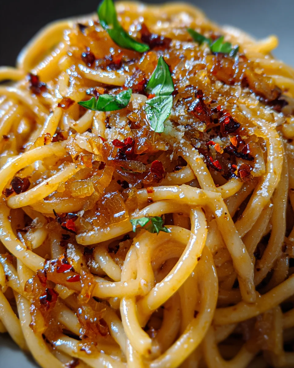 Caramelized Onion Pasta with Chili Oil 23 Caramelized