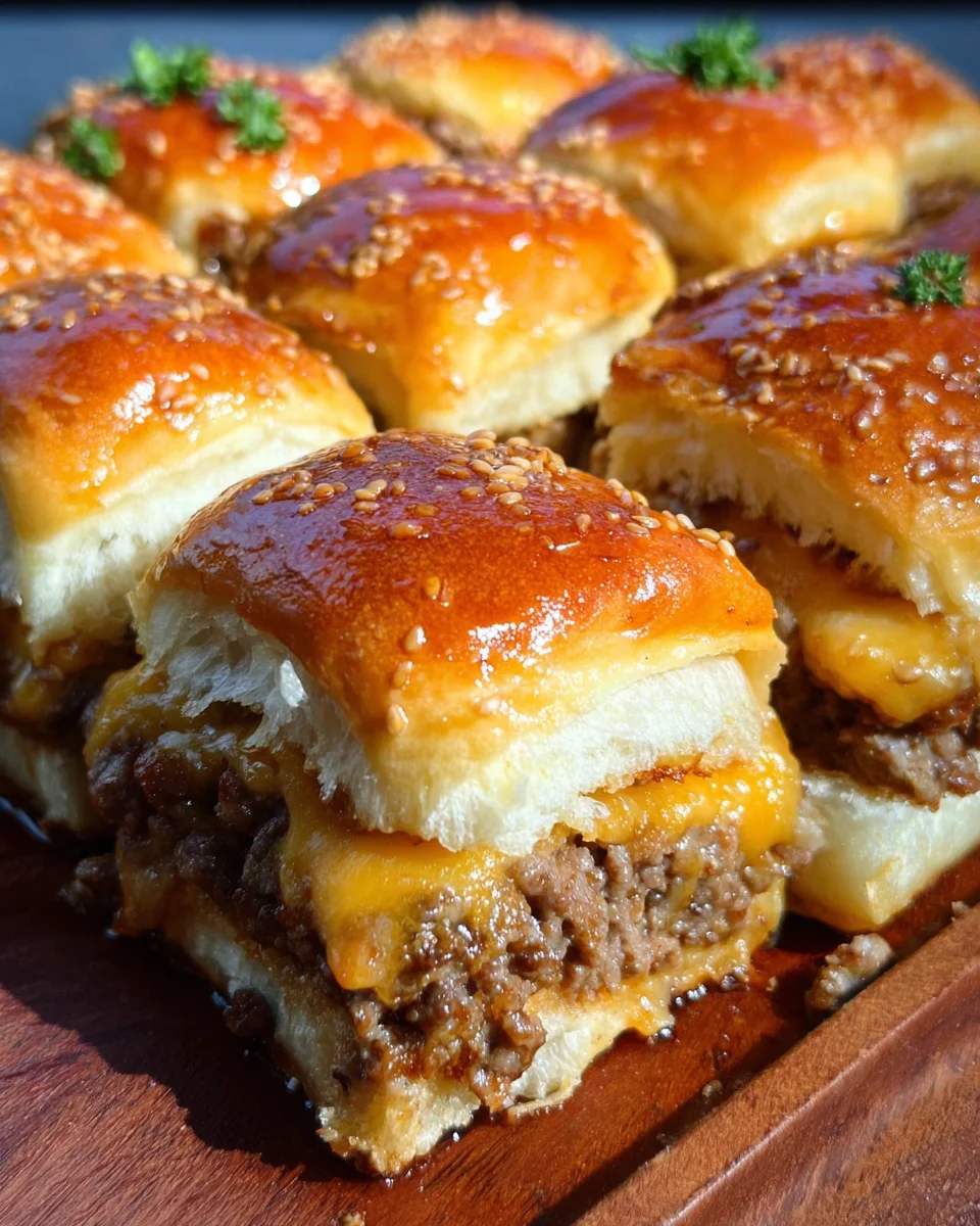 Cheeseburger Sliders with Hawaiian Rolls
