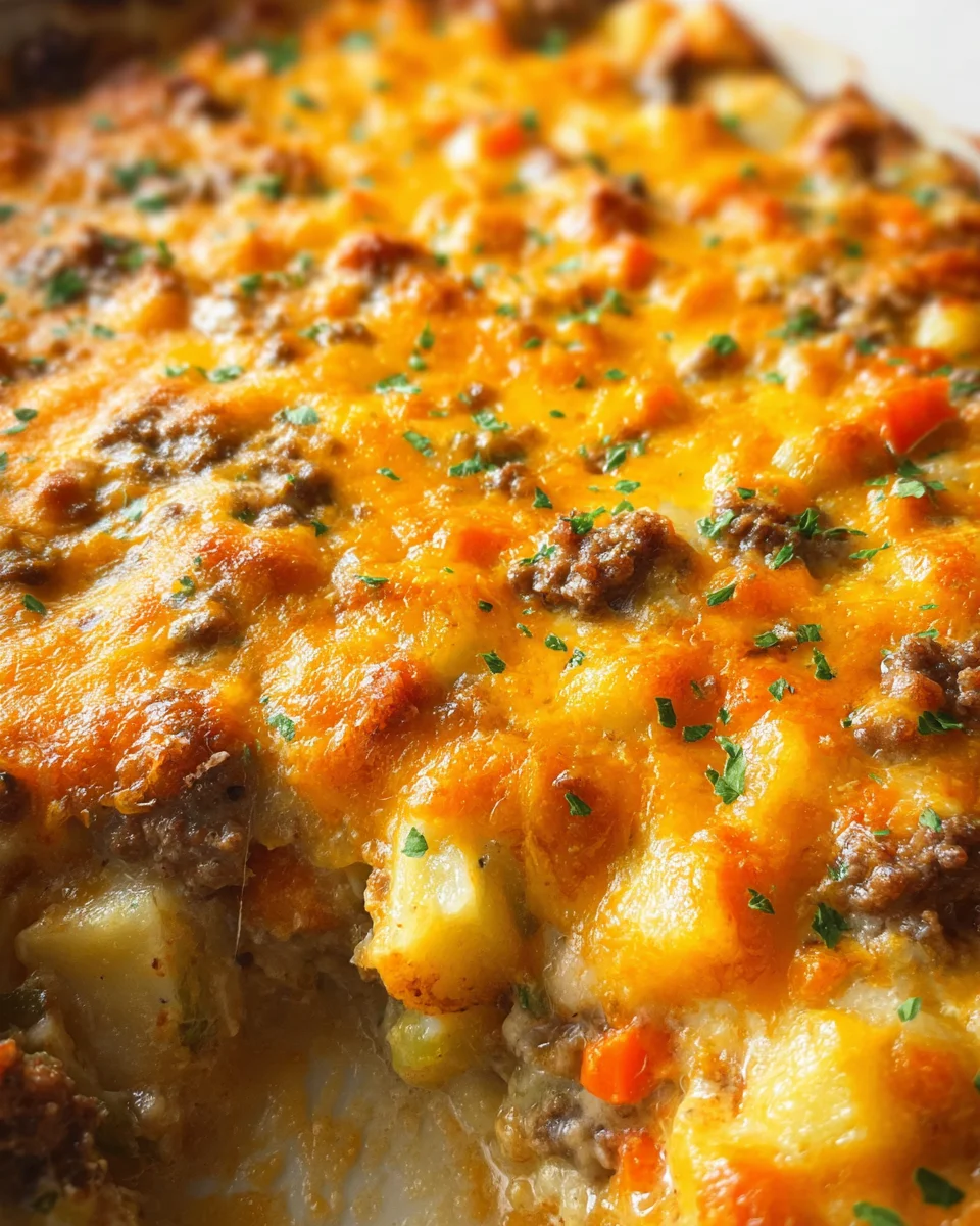 Cheesy Ground Beef and Potato Casserole