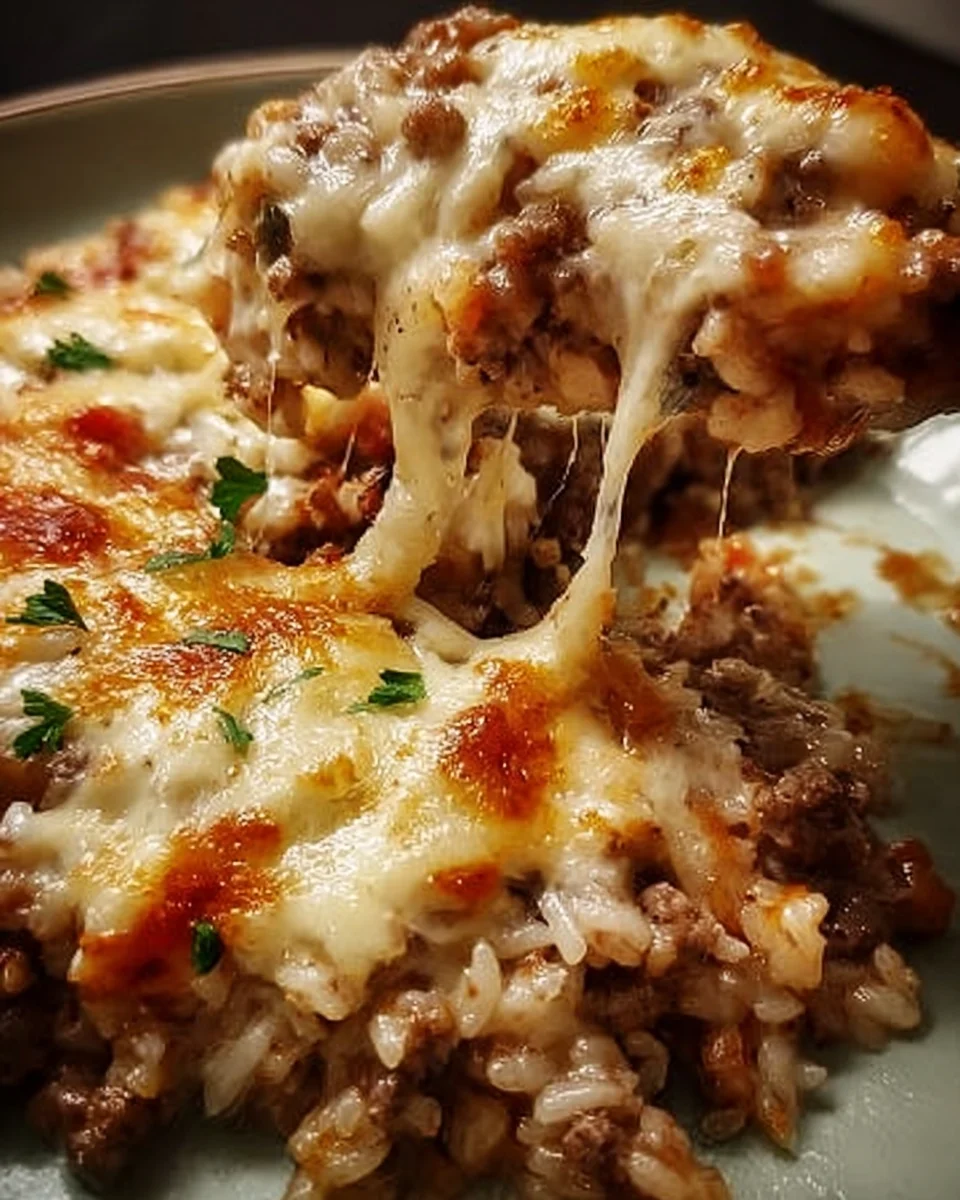 Cheesy Hamburger Rice Casserole