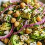 Chickpea Feta Avocado Salad