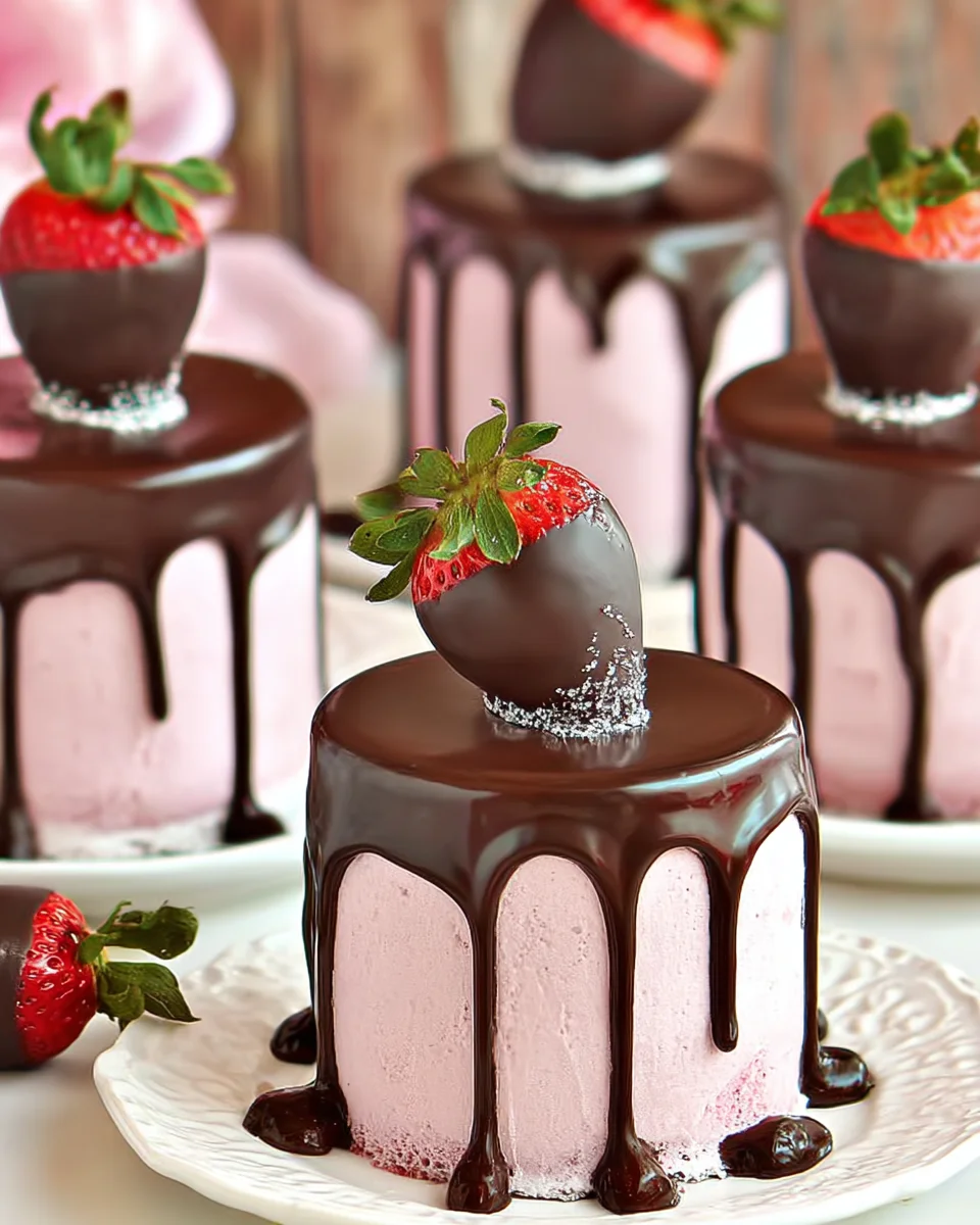 Chocolate-Covered Strawberry Mini Cakes 24 Chocolate-Covered