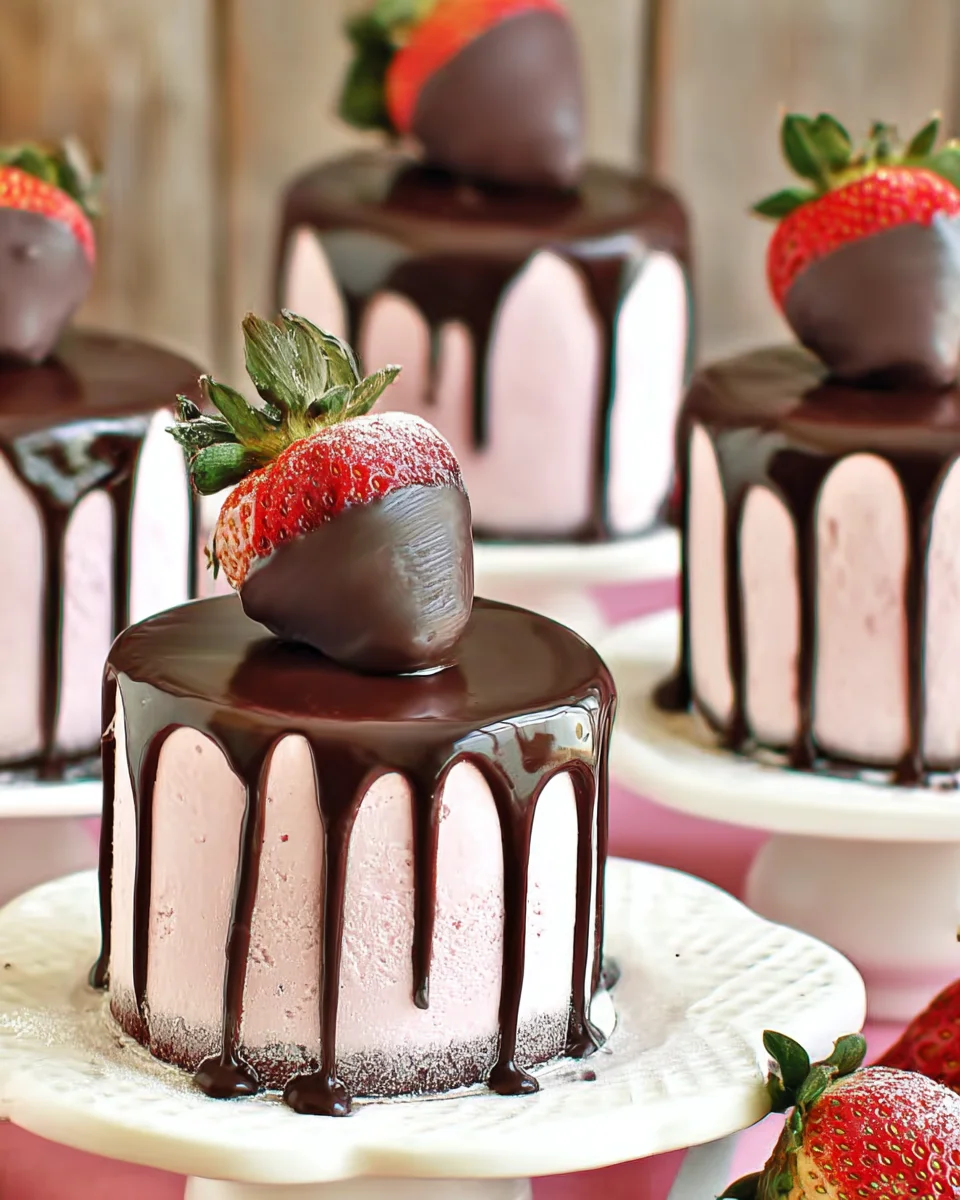 Chocolate-Covered Strawberry Mini Cakes 25 Chocolate-Covered