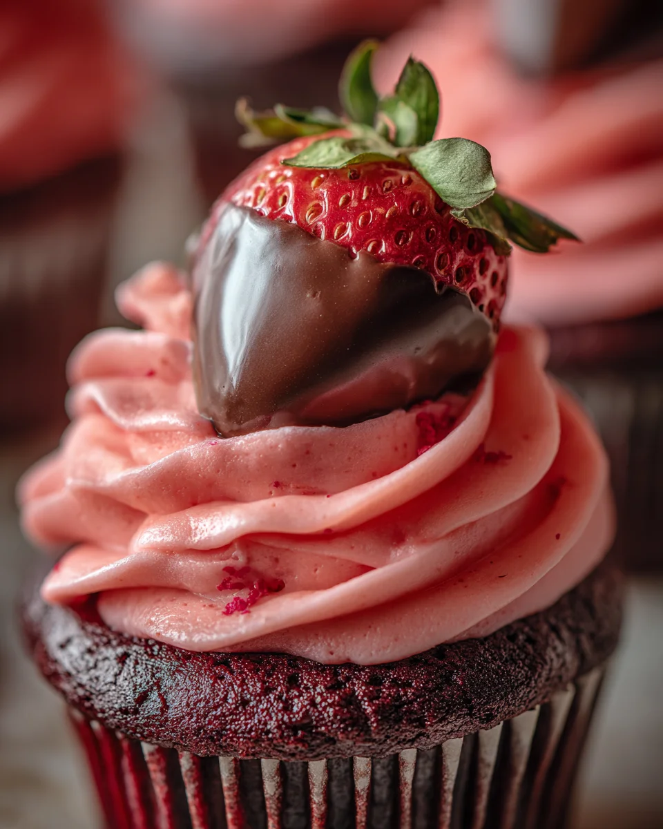 Chocolate Covered Strawberry Cupcakes