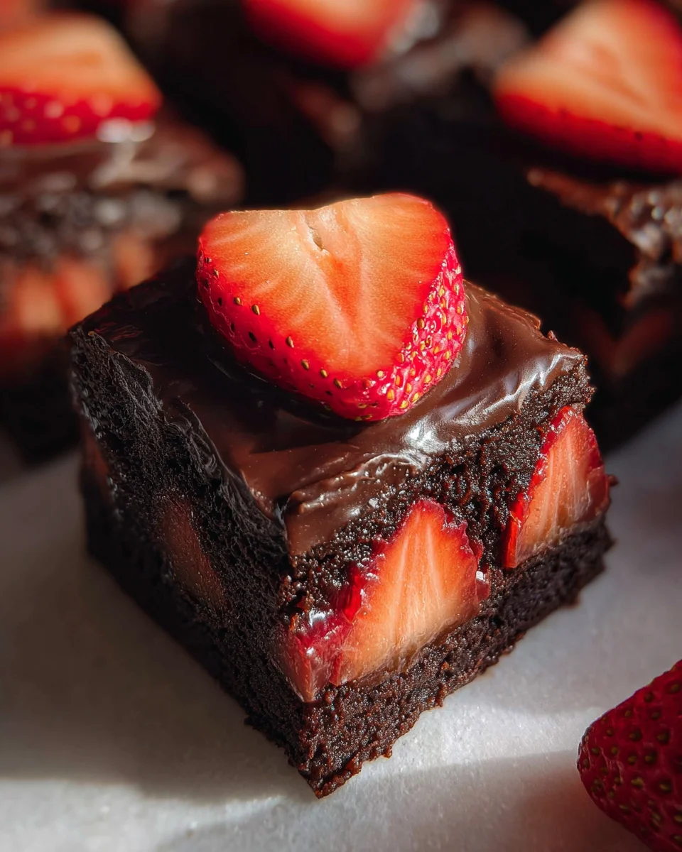 Chocolate covered Strawberry brownies