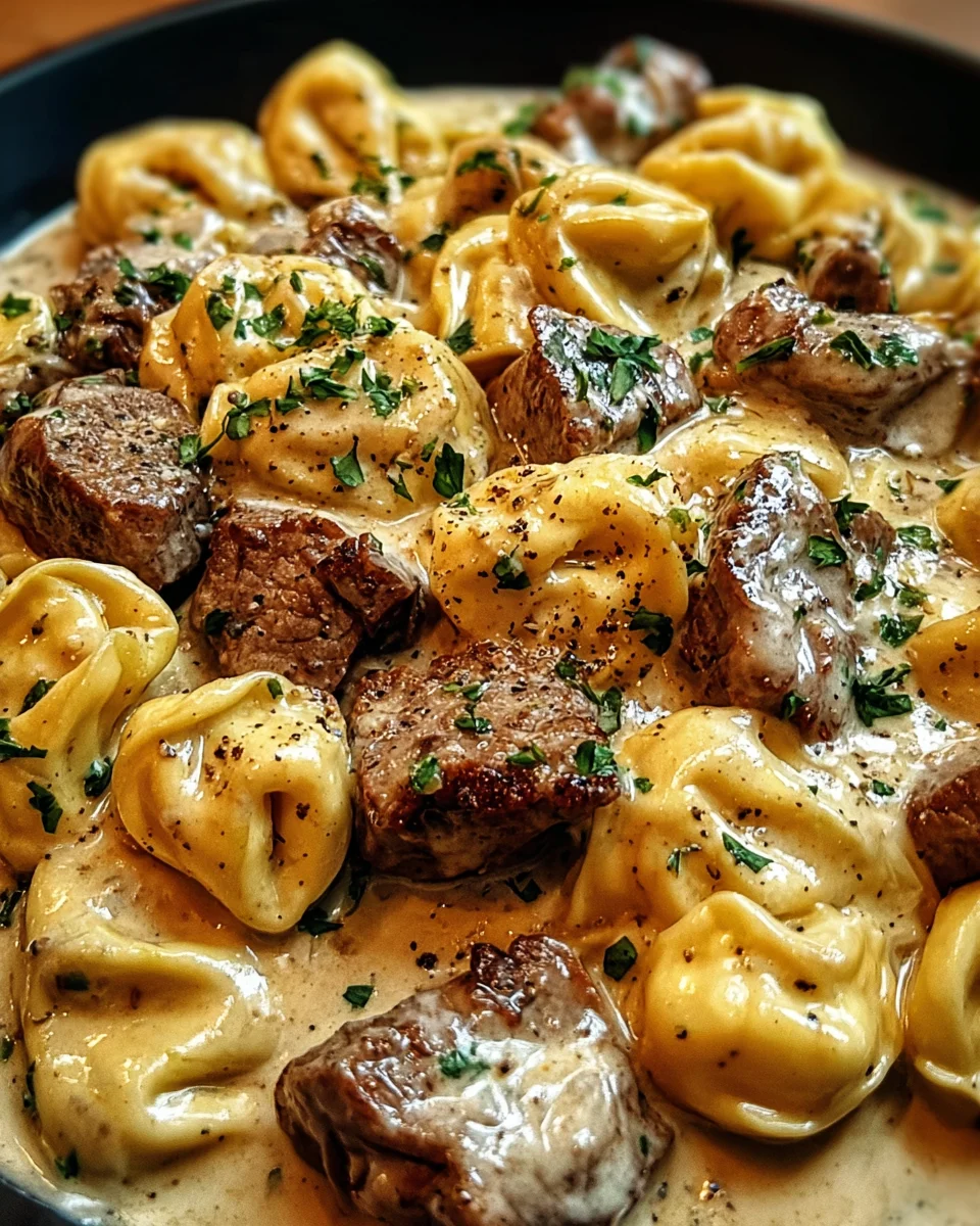 Cracked Garlic Steak Tortellini in Creamhouse Sauce Bliss