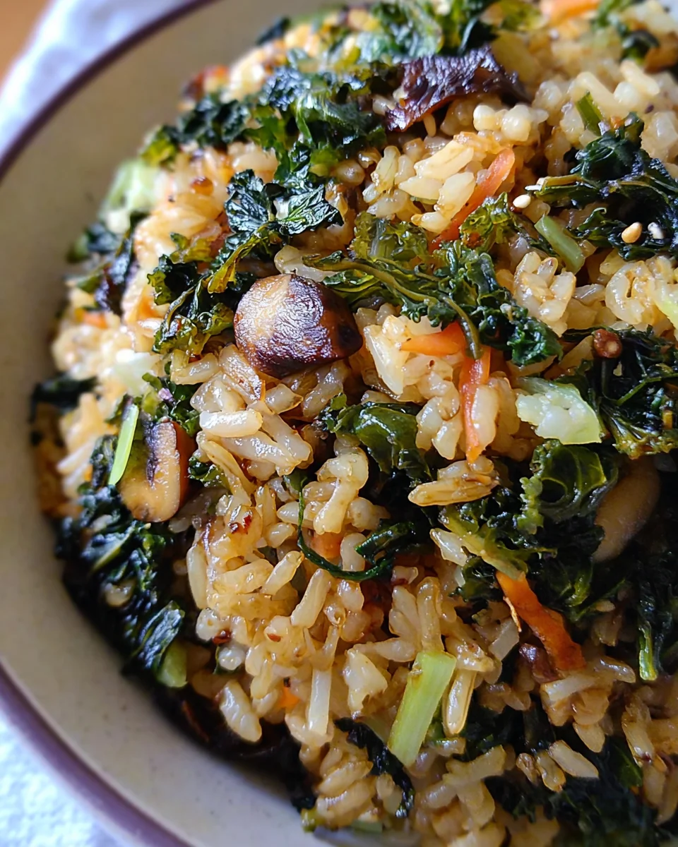 Crispy Kale and Shiitake Fried Rice