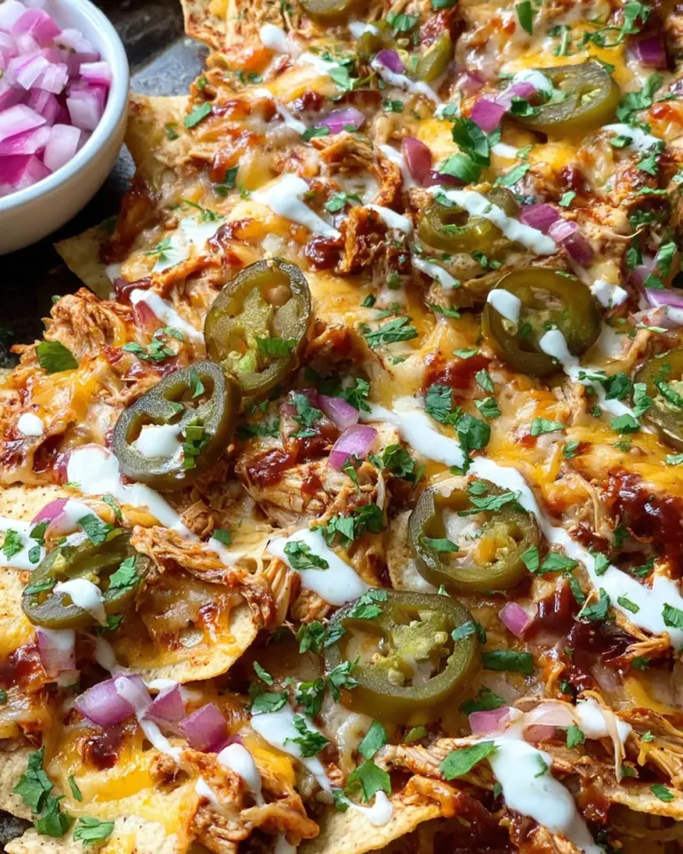 Easy Sheet Pan BBQ Chicken Nachos