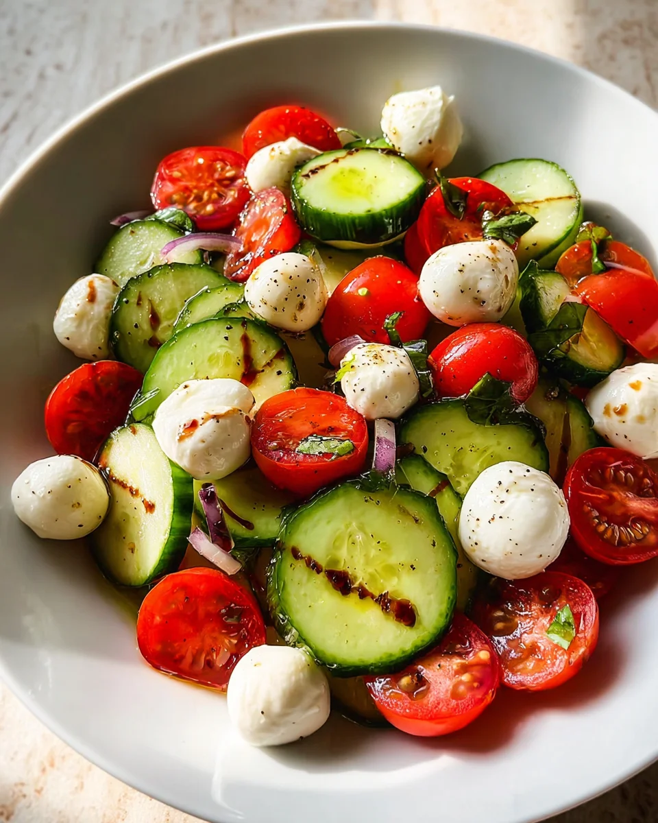 Home 22 Fresh Cucumber Caprese Salad