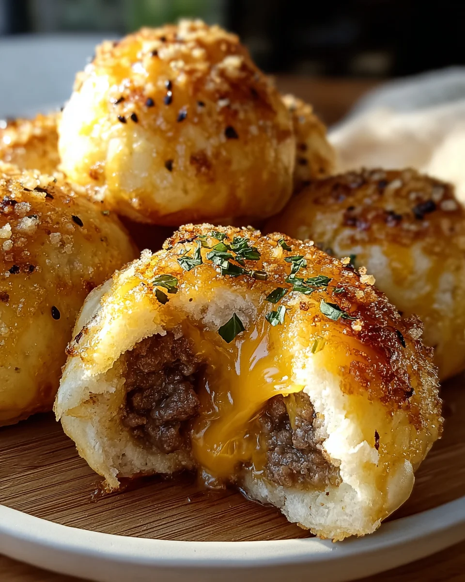 Garlic Parmesan Cheeseburger Bombs Recipe