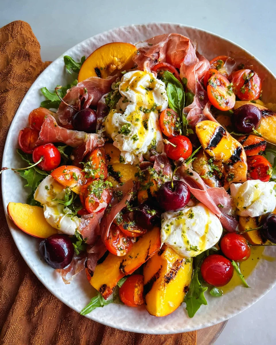 Home 20 Grilled Nectarine Burrata Prosciutto Salad