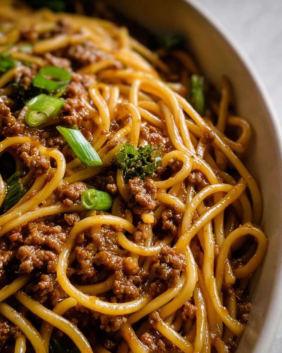 Mongolian Ground Beef Noodles