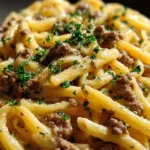 One-Pot Creamy Beef and Garlic Butter Pasta
