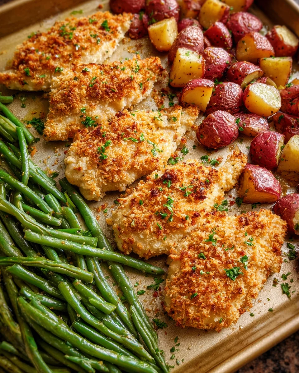 Parmesan Crusted Chicken Sheet Pan Dinner