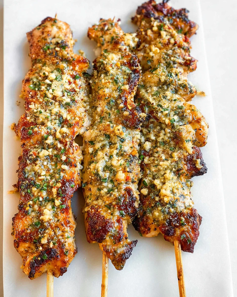 Ranch Garlic Parmesan Chicken Skewers
