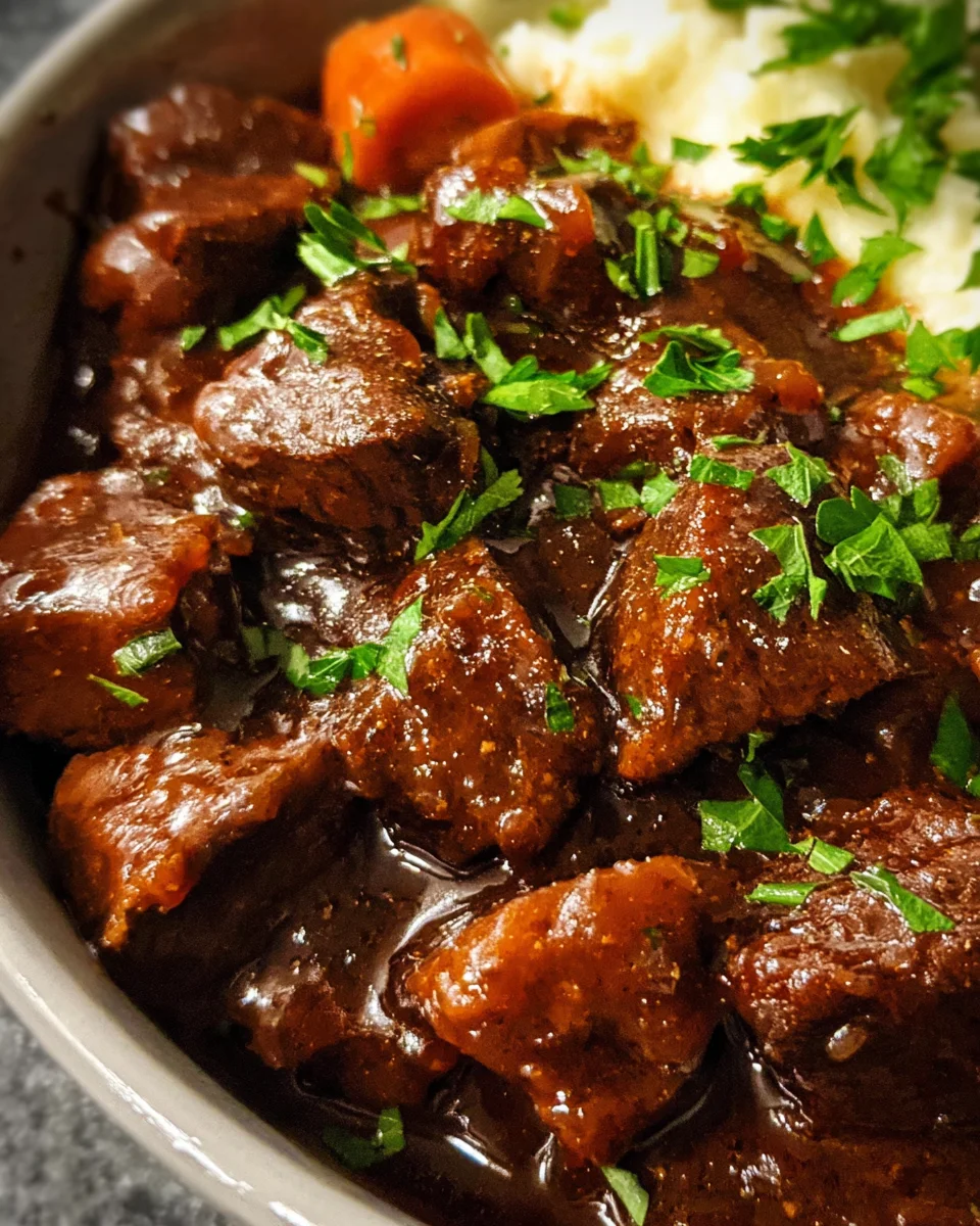 Slow Cooker Beef Tips and Gravy