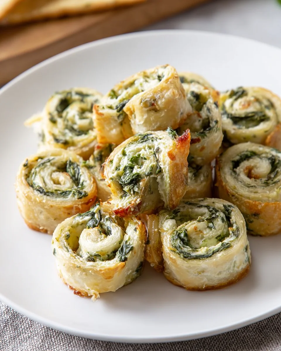 Spinach Dip in Bite-Sized Pinwheels