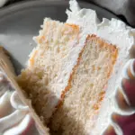 White Almond Cake with Whipped Buttercream Frosting